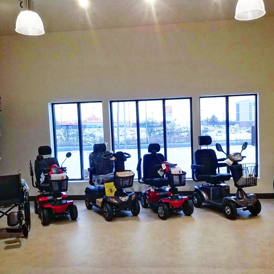 Motion North Bay Mobility Scooters in Showroom