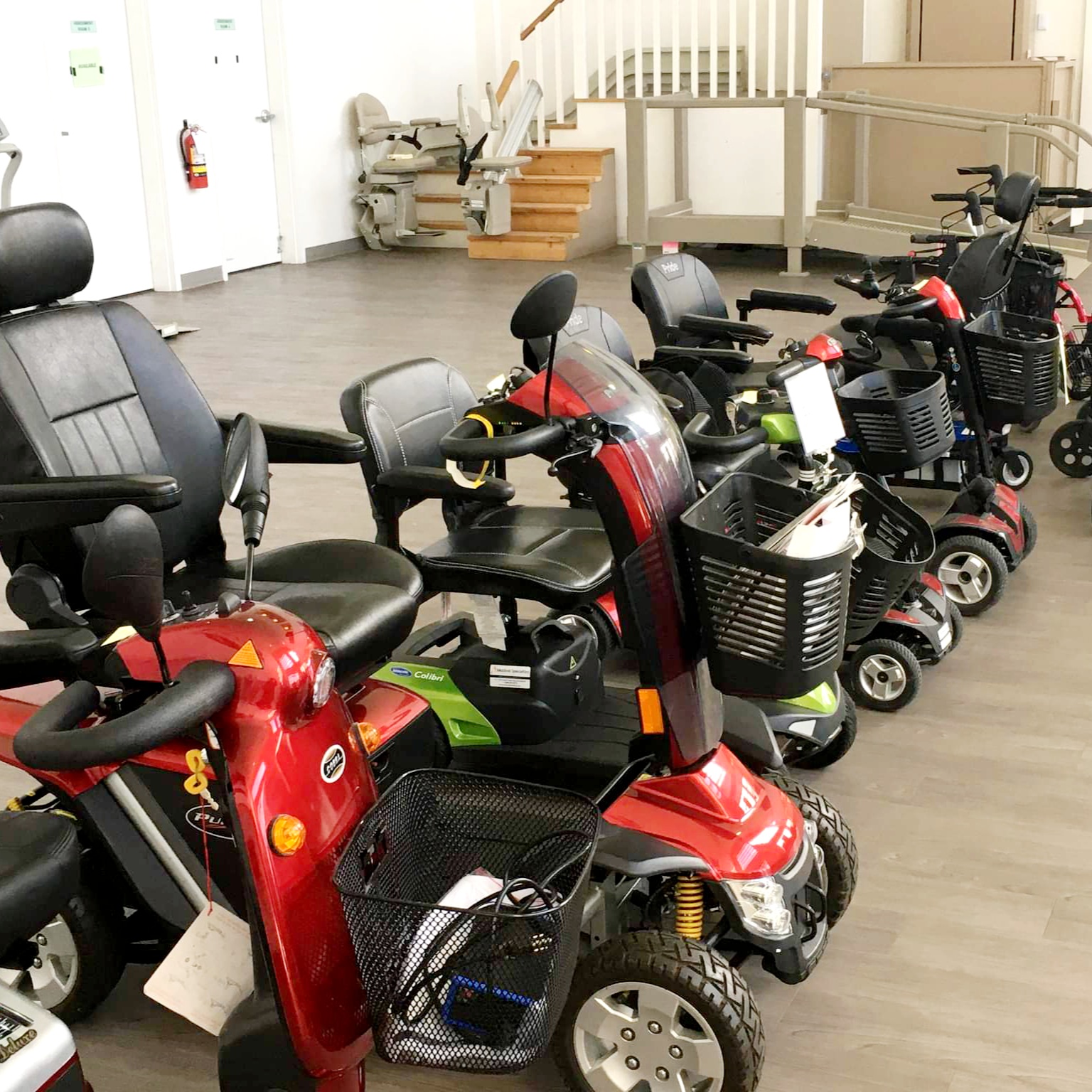 Vancouver mobility scooters in showroom
