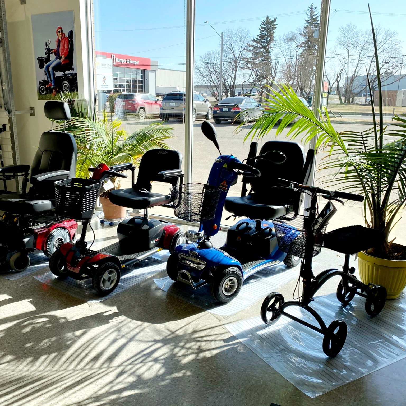 Saskatoon mobility scooters display in showroom