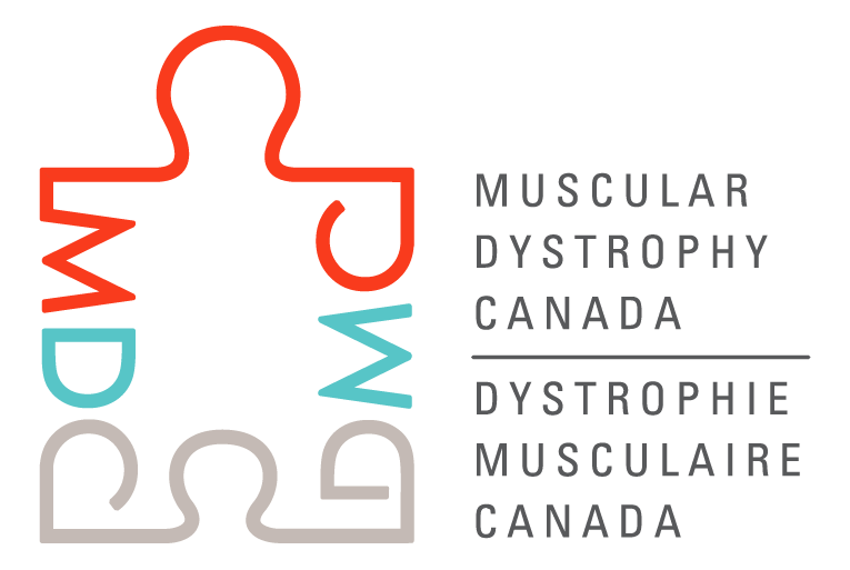 Muscular Dystrophy Canada logo - puzzle piece share on left incorporating MDC in design and Muscular Dystrophy Canada in text on right in English and French